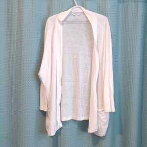 NWOT O/S Lunya white 100% linen knit cardigan